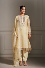 Ethereal Yellow Hand Embellished Kurta Set