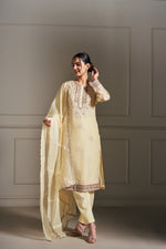 Ethereal Yellow Hand Embellished Kurta Set