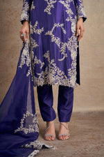 Classic Purple Hand Embellished Dori Kurta Set