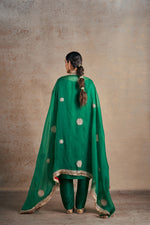 Sophisticated Emerald Silk Hand Embellished Kurta Set