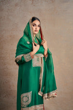 Sophisticated Emerald Silk Hand Embellished Kurta Set