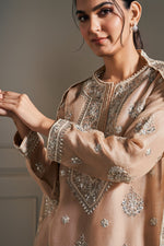 Graceful Beige Embellished Kurta Ensemble