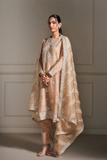 Graceful Beige Embellished Kurta Ensemble