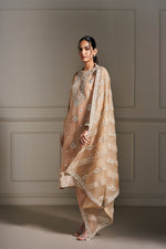 Graceful Beige Embellished Kurta Ensemble