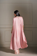 Chic Majesty: Embellished Pink Cape Set