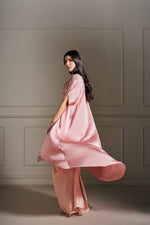 Chic Majesty: Embellished Pink Cape Set