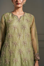 Light Green Hand Embellished Kurta Set