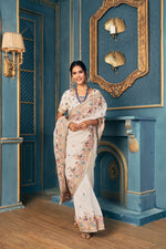 Heritage Ivory Multi Coloured Saree