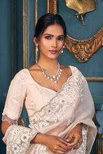 Heritage Light Beige Organza Saree