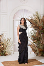 Black Pearl Maharani Draped Saree