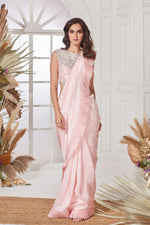 Blush Pink Pearl Maharani Draped Saree