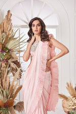 Blush Pink Pearl Maharani Draped Saree