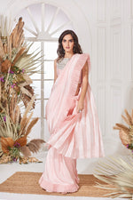 Blush Pink Pearl Maharani Draped Saree