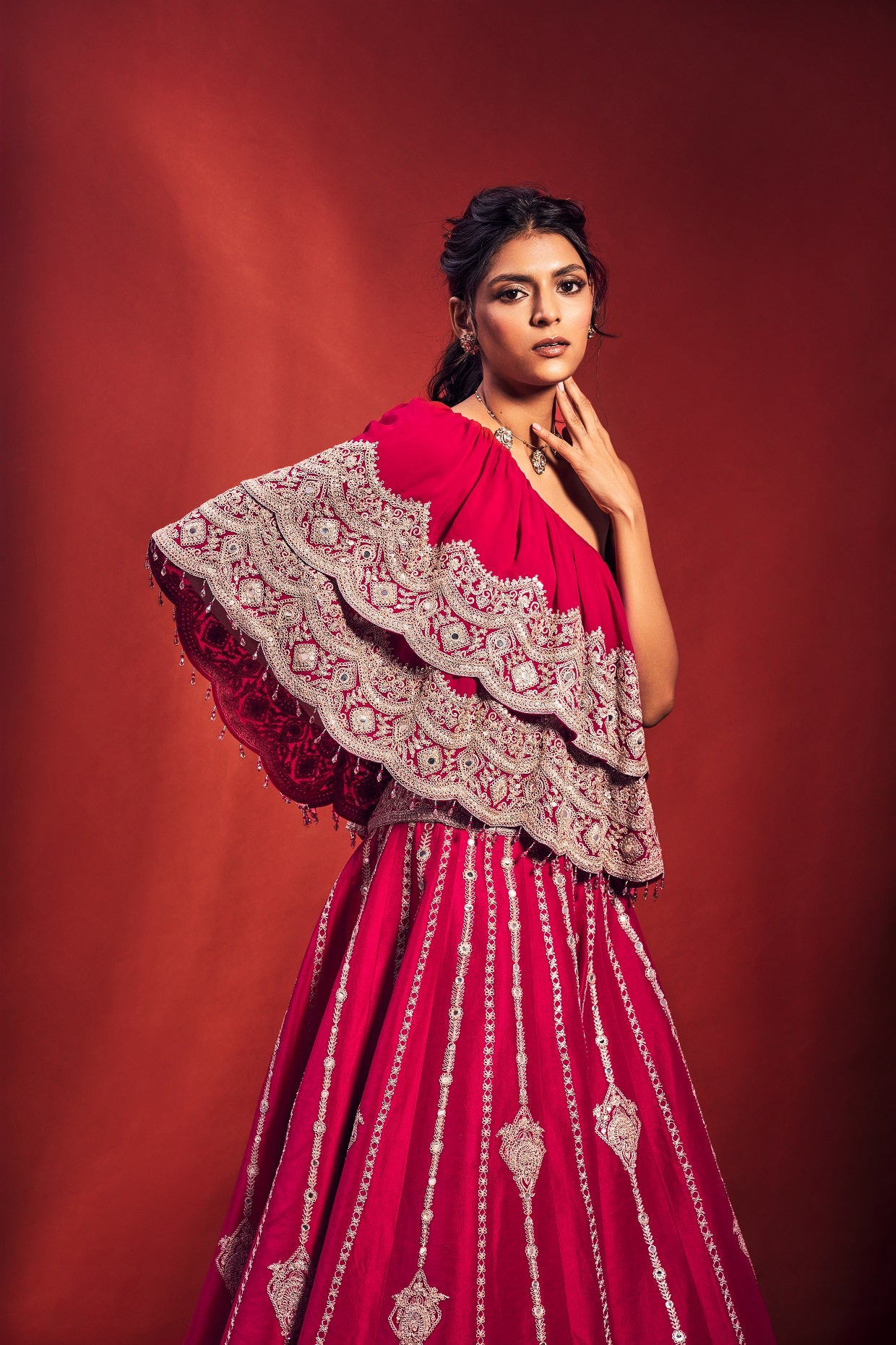 Buy Miku Kumar Purple Silk Zardozi Embroidered Off Shoulder Lehenga Set  Online | Aza Fashions