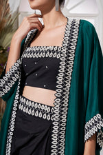 Emerald Green Moti Cape Set
